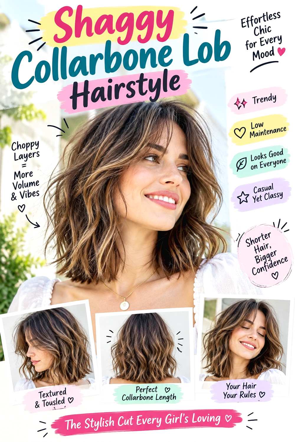 Shaggy Collarbone Lob Hairstyle
