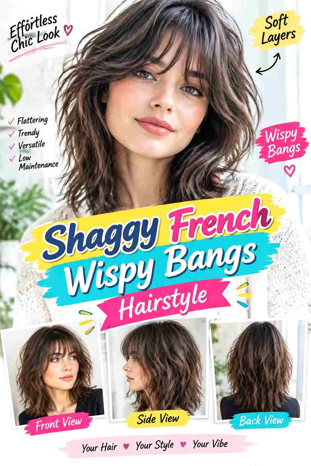 Shaggy French Wispy Bangs Hairstyle