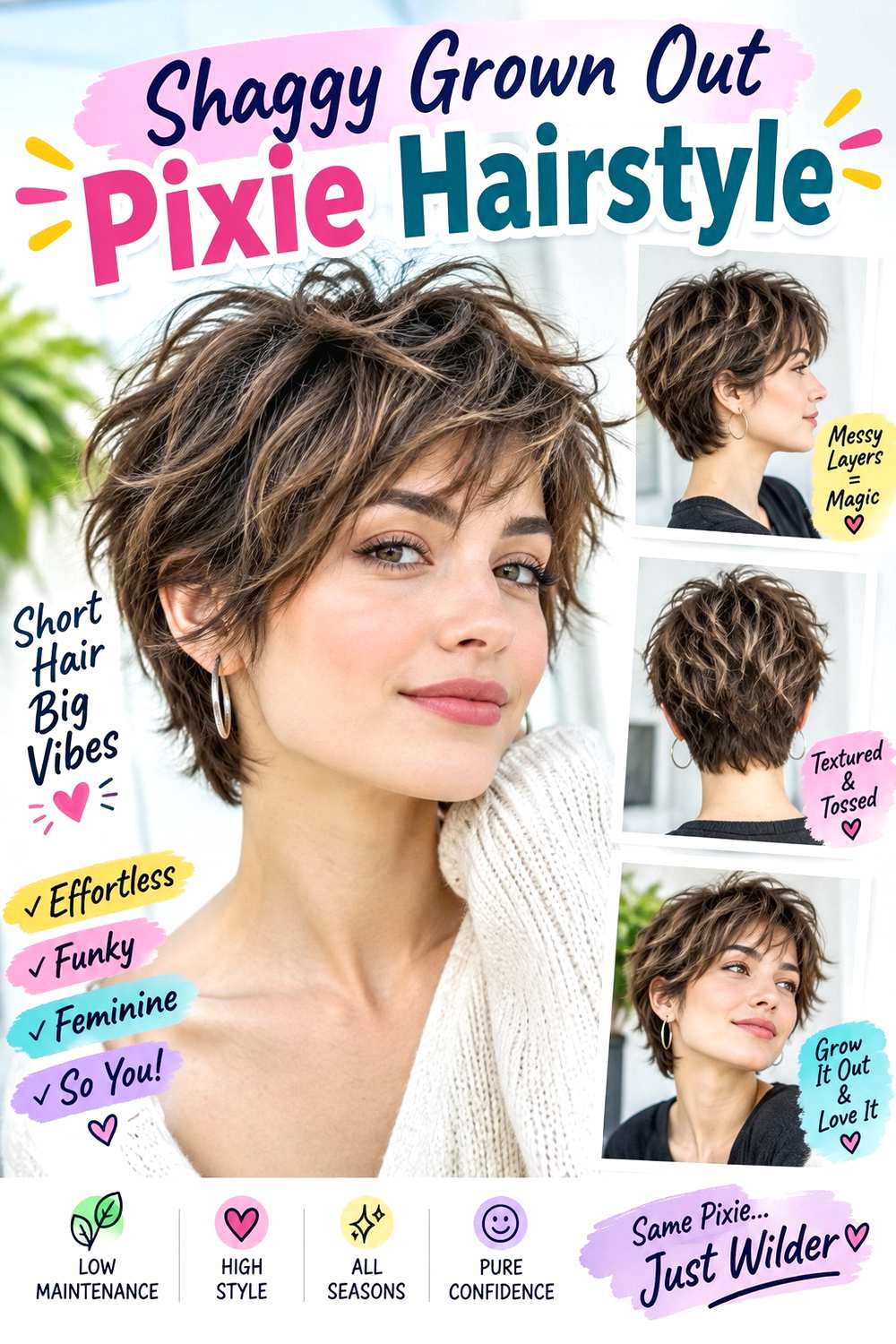 Shaggy Grown Out Pixie Hairstyle