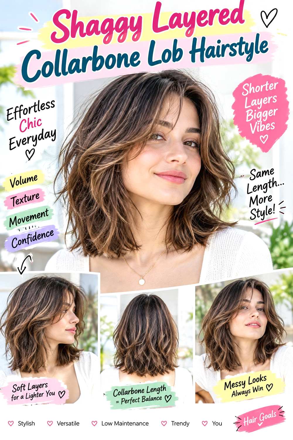 Shaggy Layered Collarbone Lob Hairstyle ()