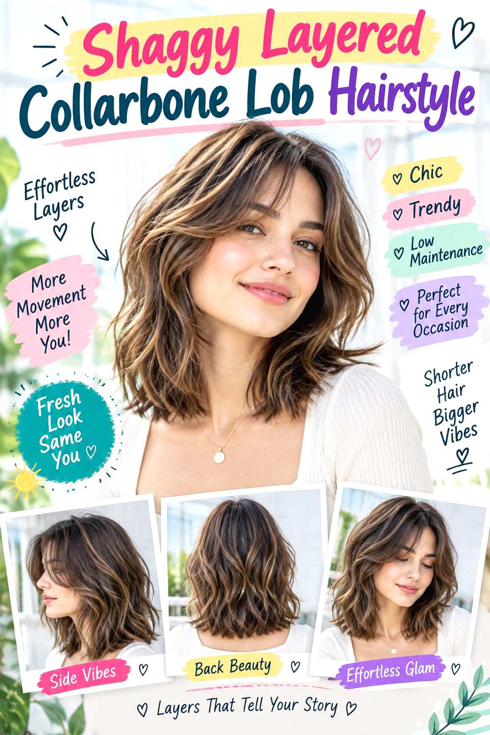 Shaggy Layered Collarbone Lob Hairstyle