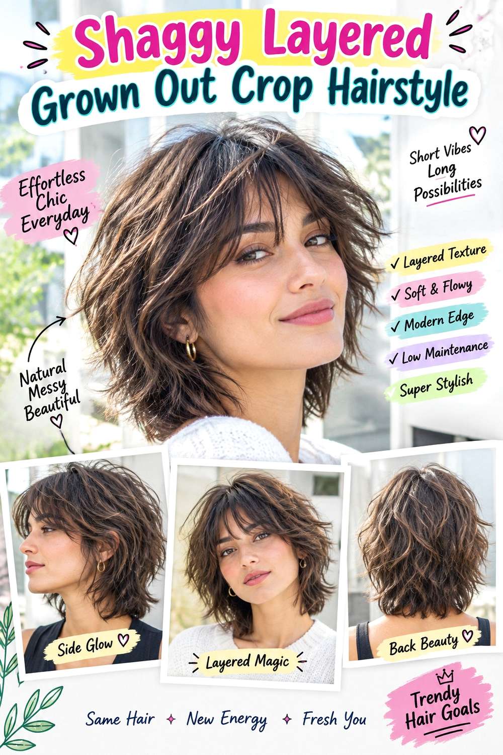 Shaggy Layered Grown Out Crop Hairstyle