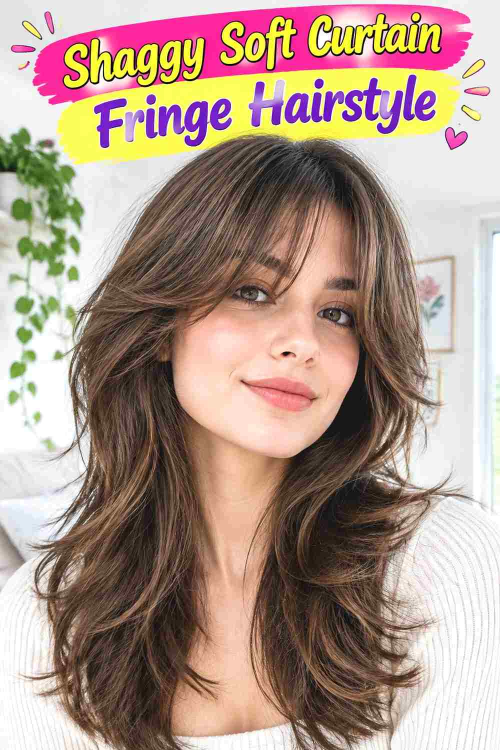 Shaggy Soft Curtain Fringe Hairstyle