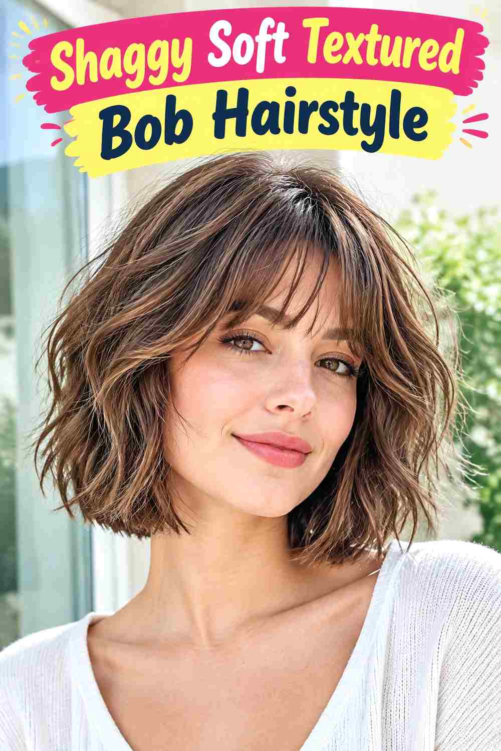 Shaggy Soft Textured Bob Hairstyle