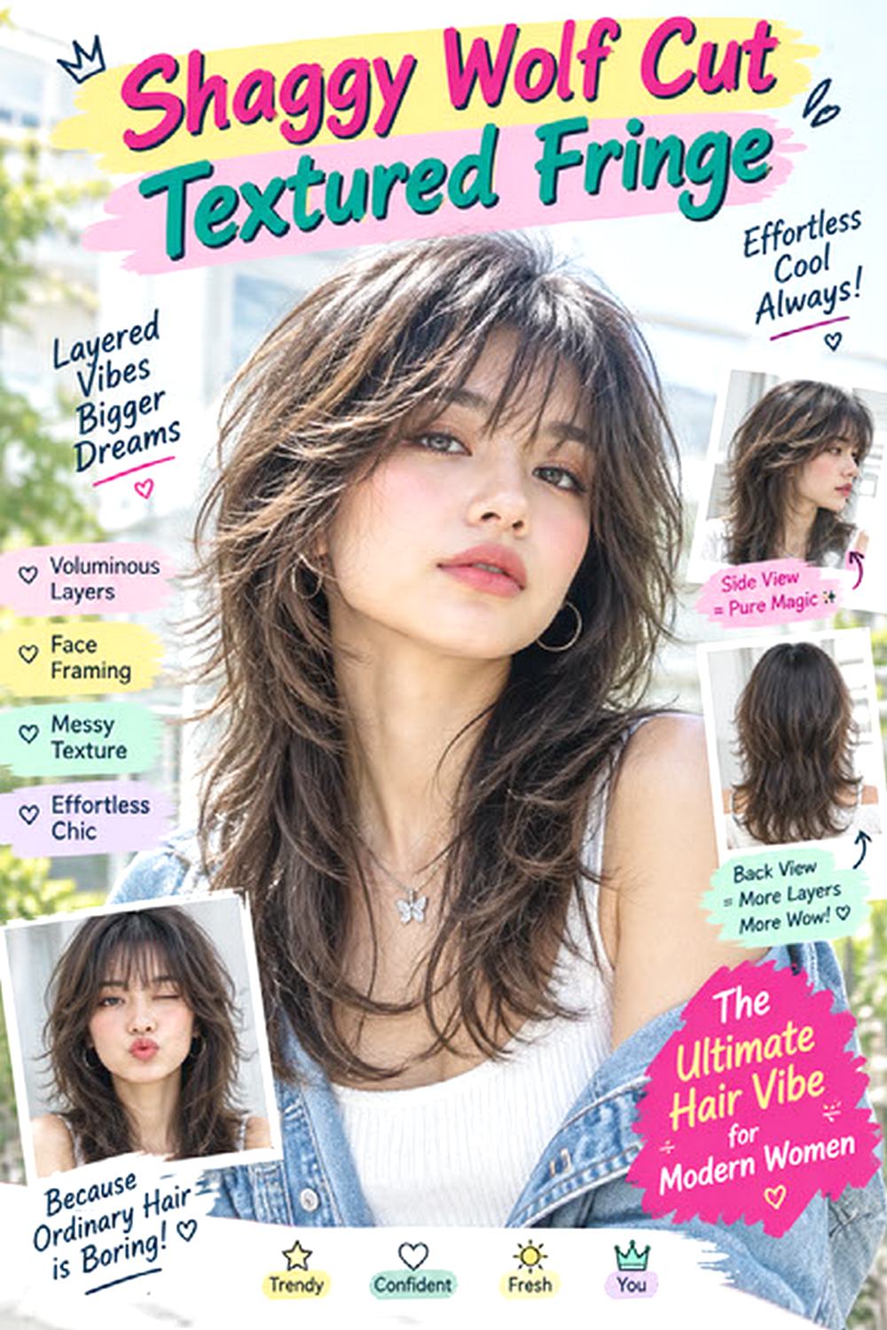 Shaggy Wolf Cut Textured Fringe