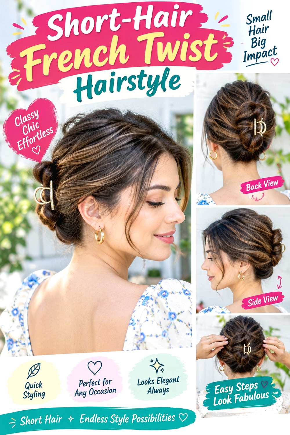 Short-Hair French Twist Hairstyle
