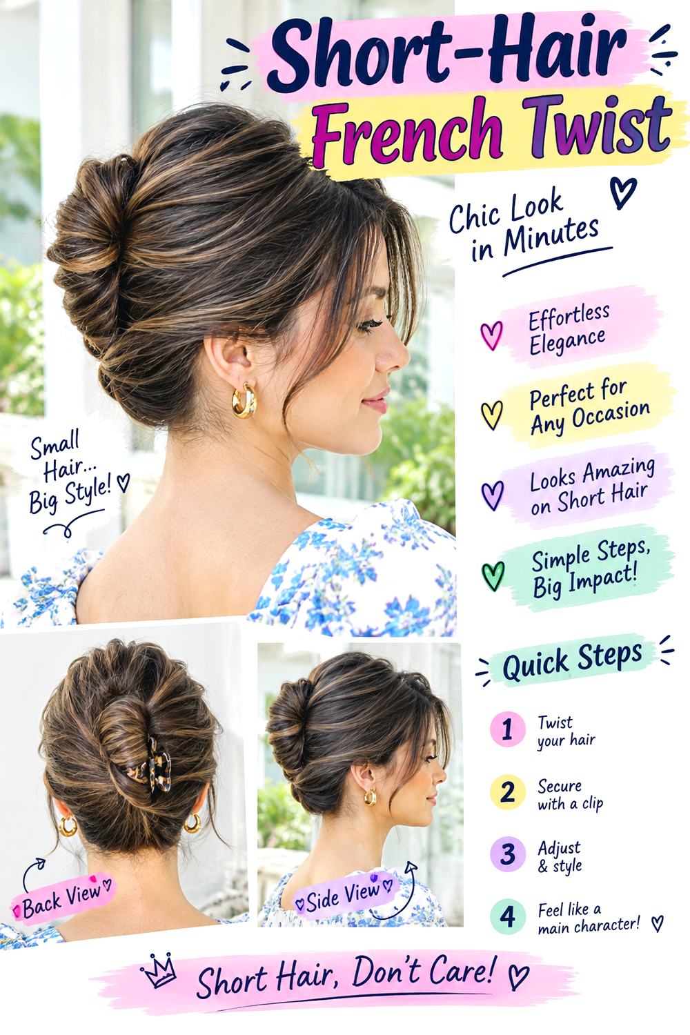 Short-Hair French Twist