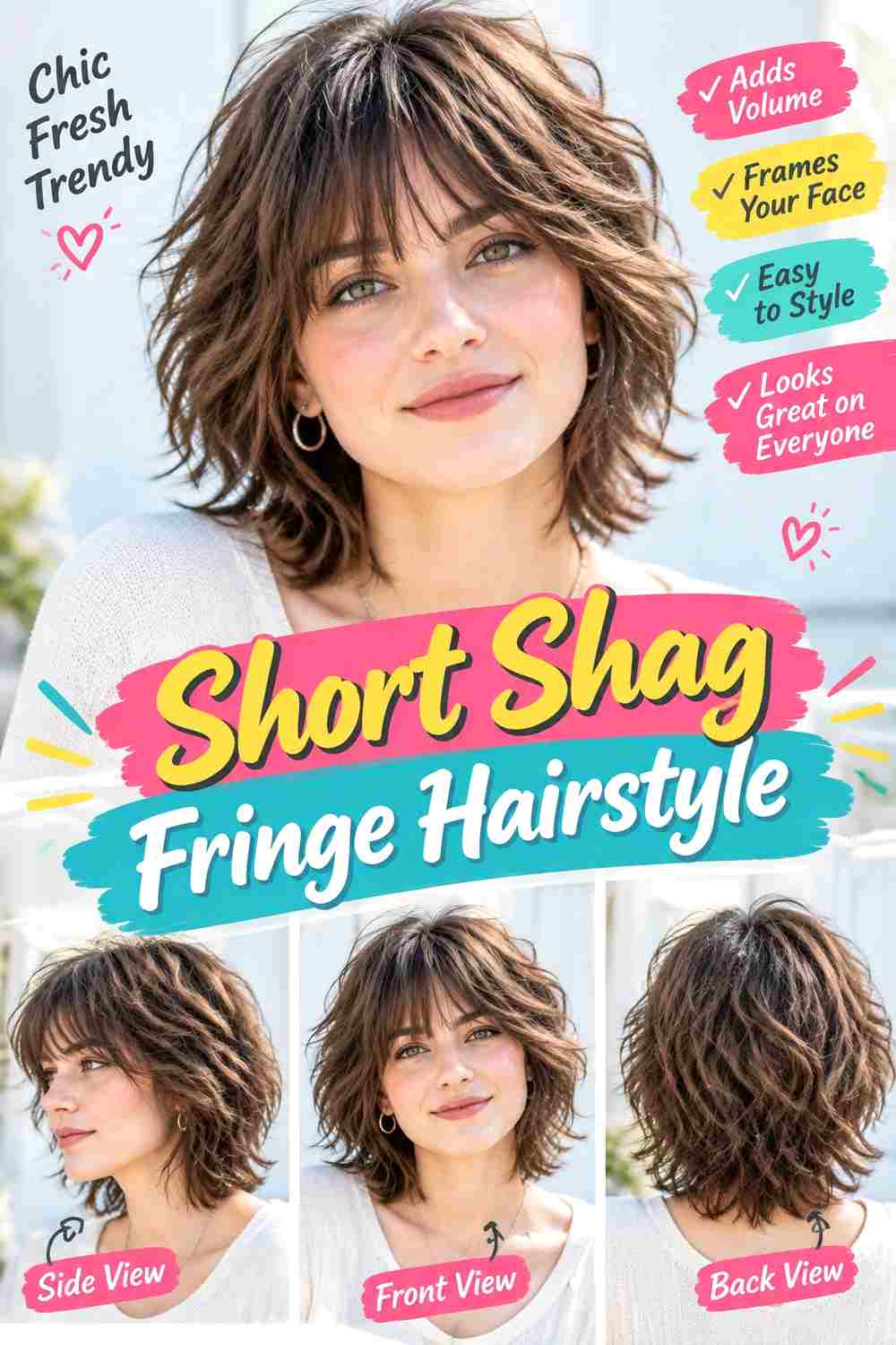 Short Shag Fringe Hairstyle