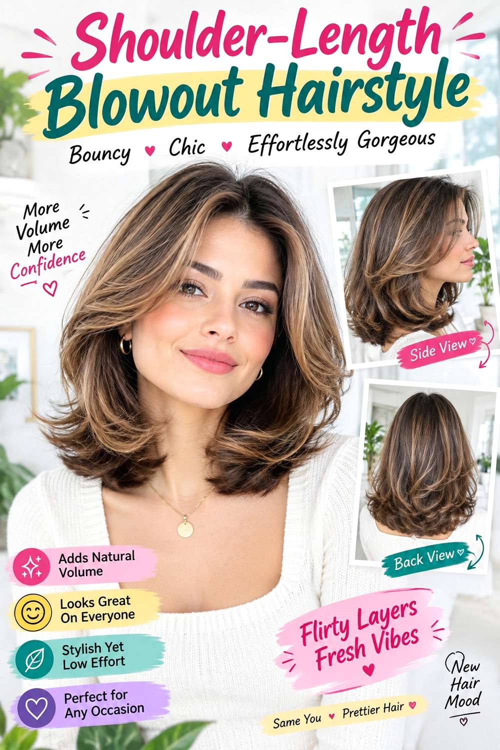 Shoulder-Length Blowout Hairstyle