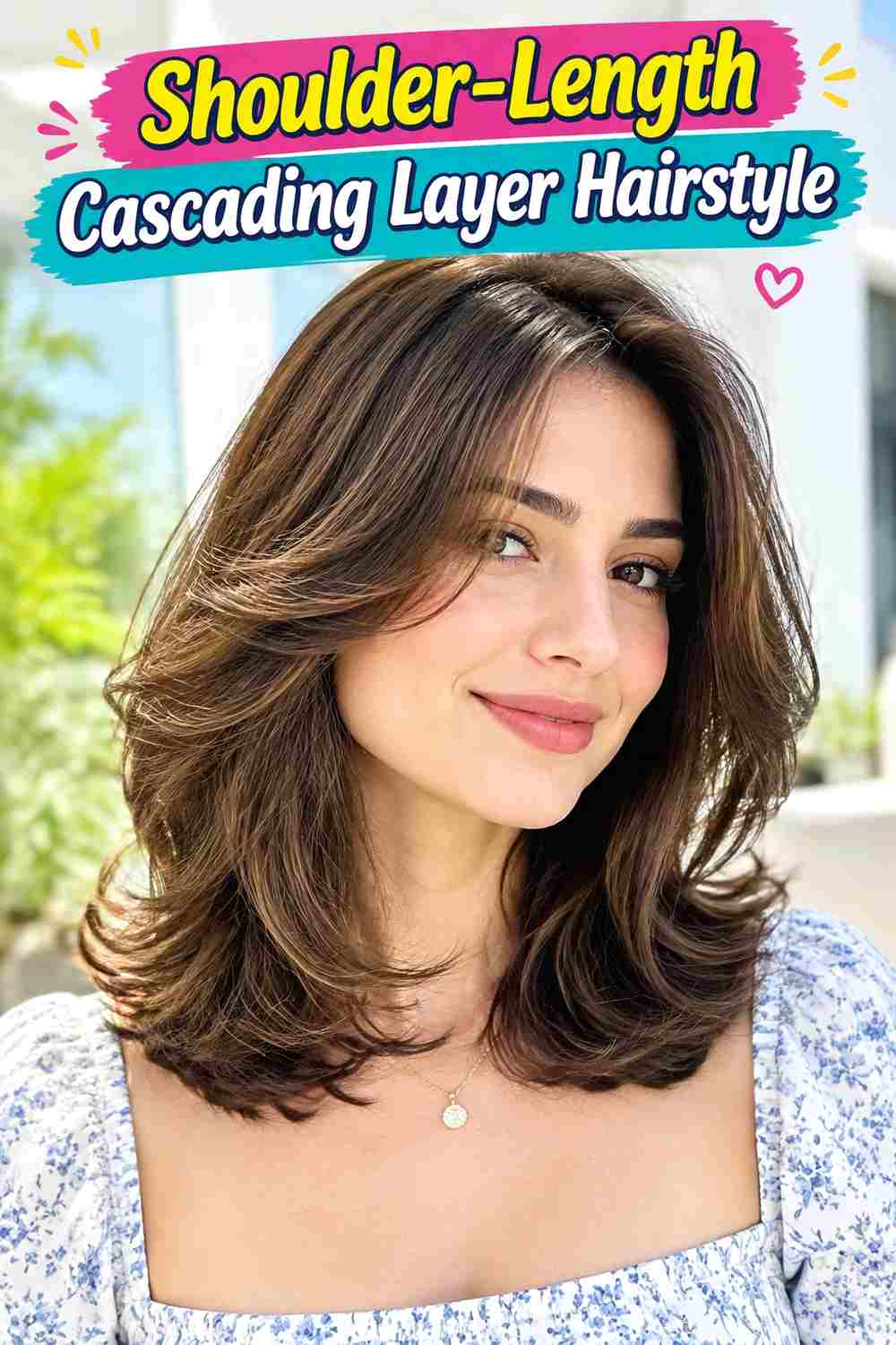 Shoulder-Length Cascading Layer Hairstyle