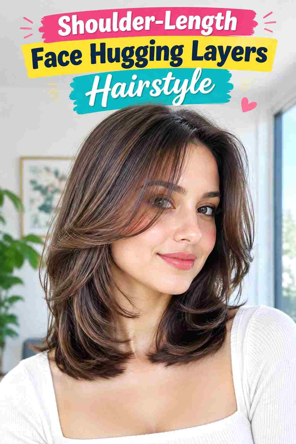 Shoulder-Length Face Hugging Layers Hairstyle