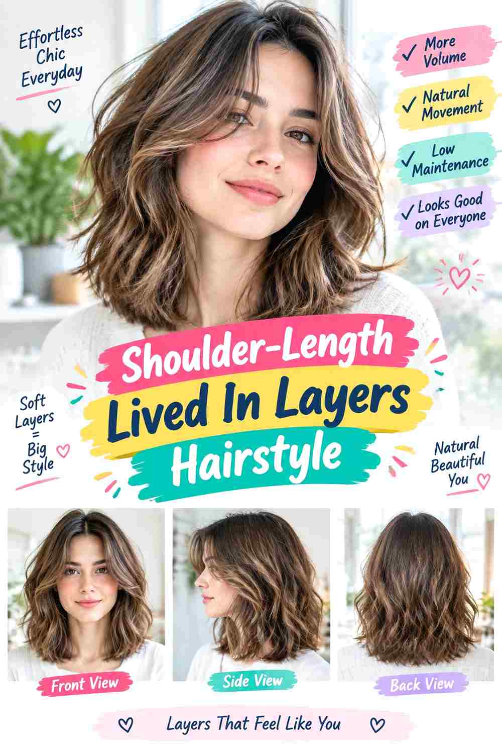 Shoulder-Length Lived In Layers Hairstyle