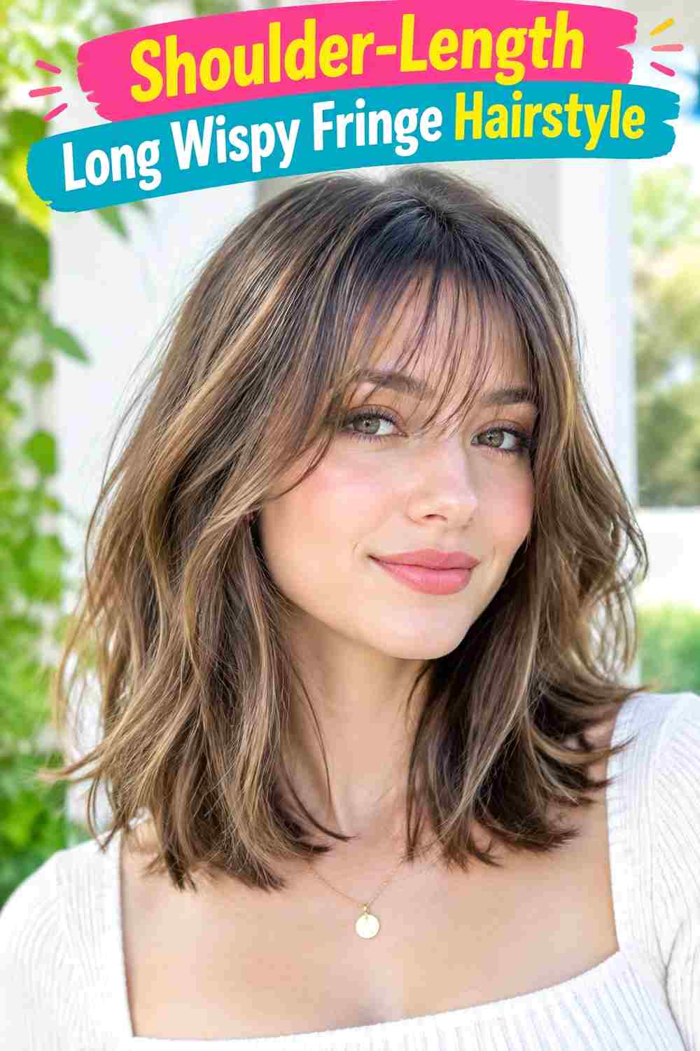 Shoulder-Length Long Wispy Fringe Hairstyle