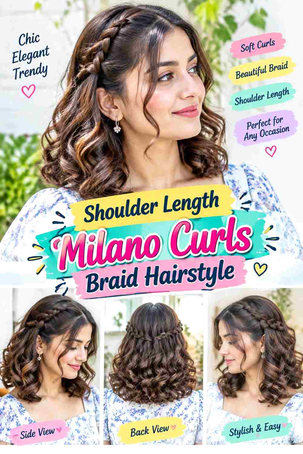 Shoulder Length Milano Curls Braid Hairstyle