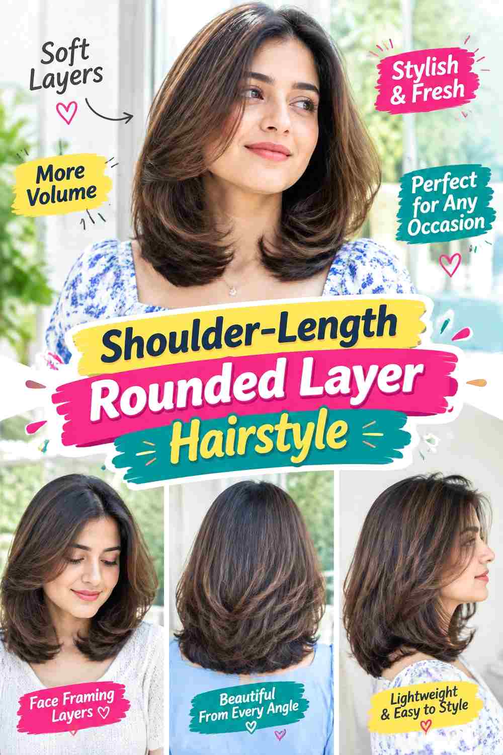 Shoulder-Length Rounded Layer Hairstyle