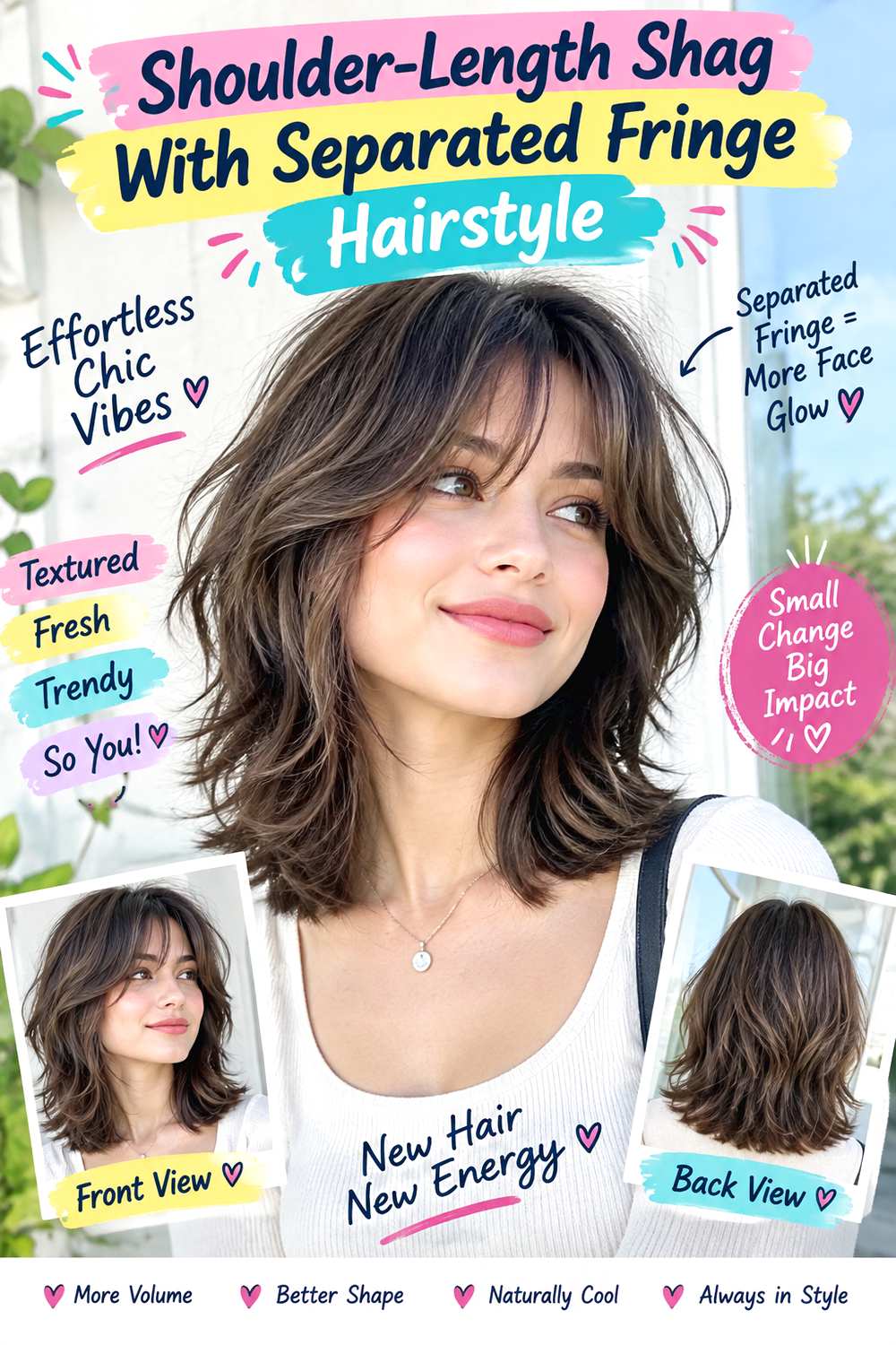 Shoulder-Length Shag With Separated Fringe Hairstyle