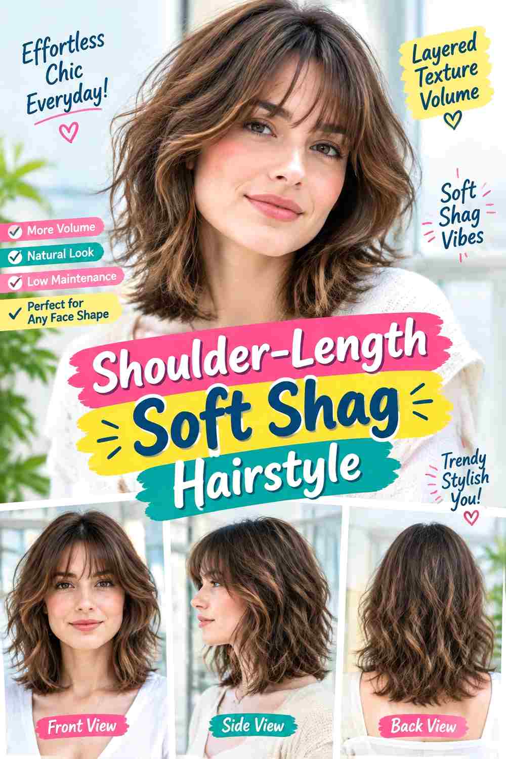 Shoulder-Length Soft Shag Hairstyle
