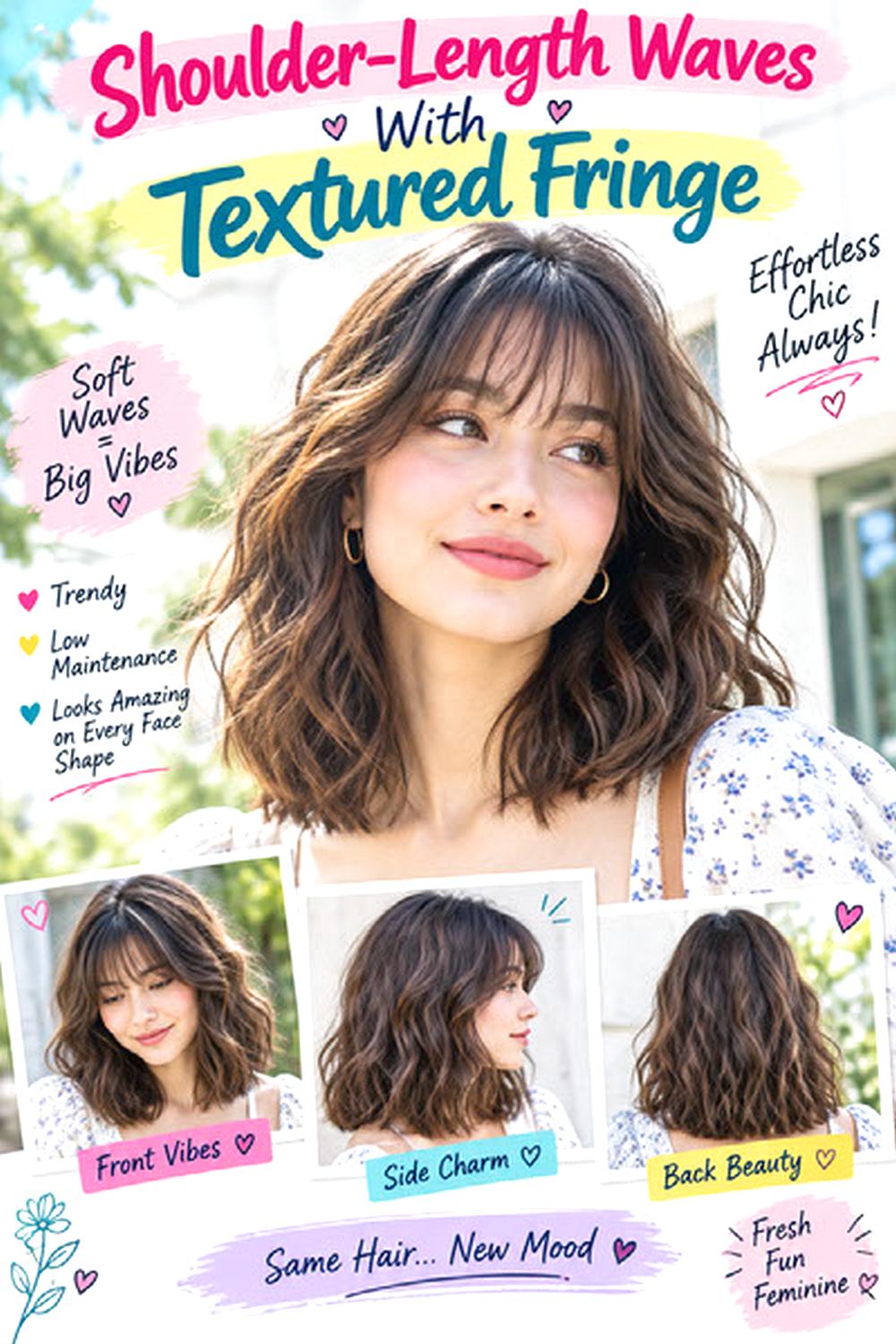 Shoulder-Length Waves With Textured Fringe