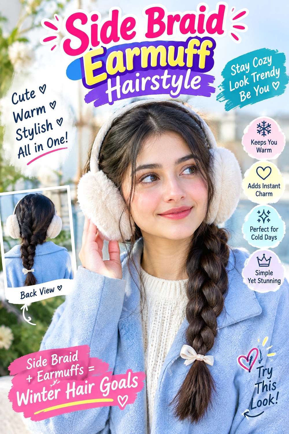 Side Braid Earmuff Hairstyle