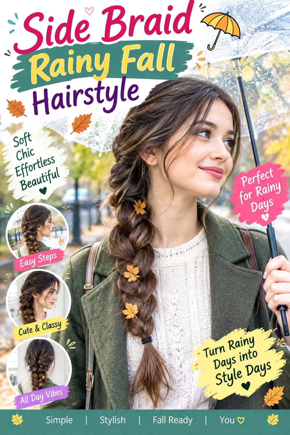 Side Braid Rainy Fall Hairstyle