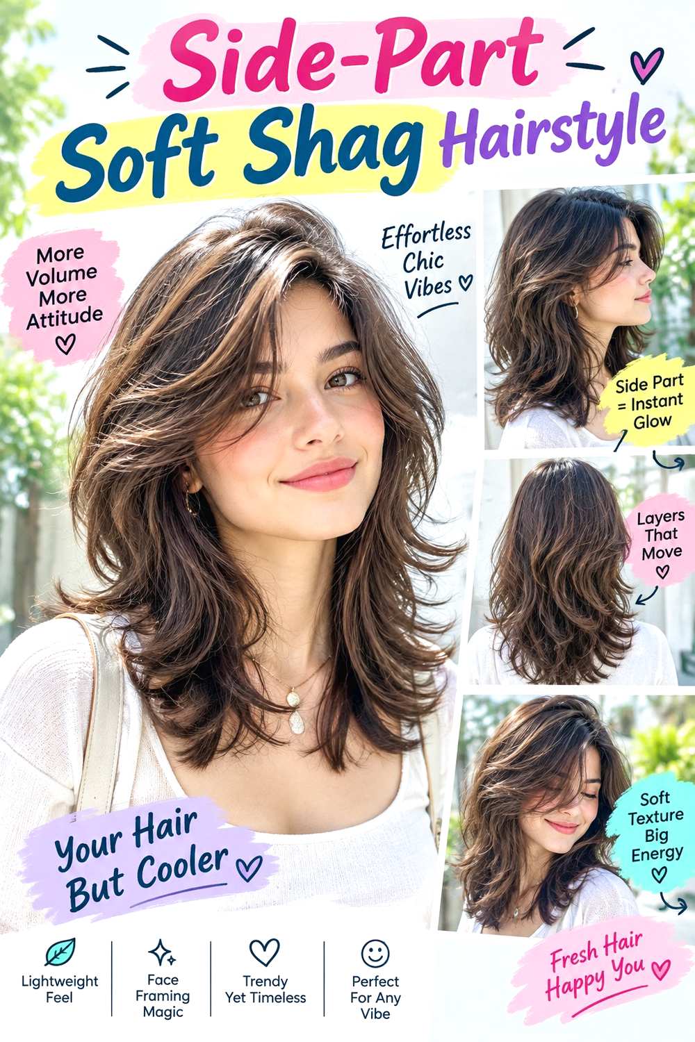 Side-Part Soft Shag Hairstyle