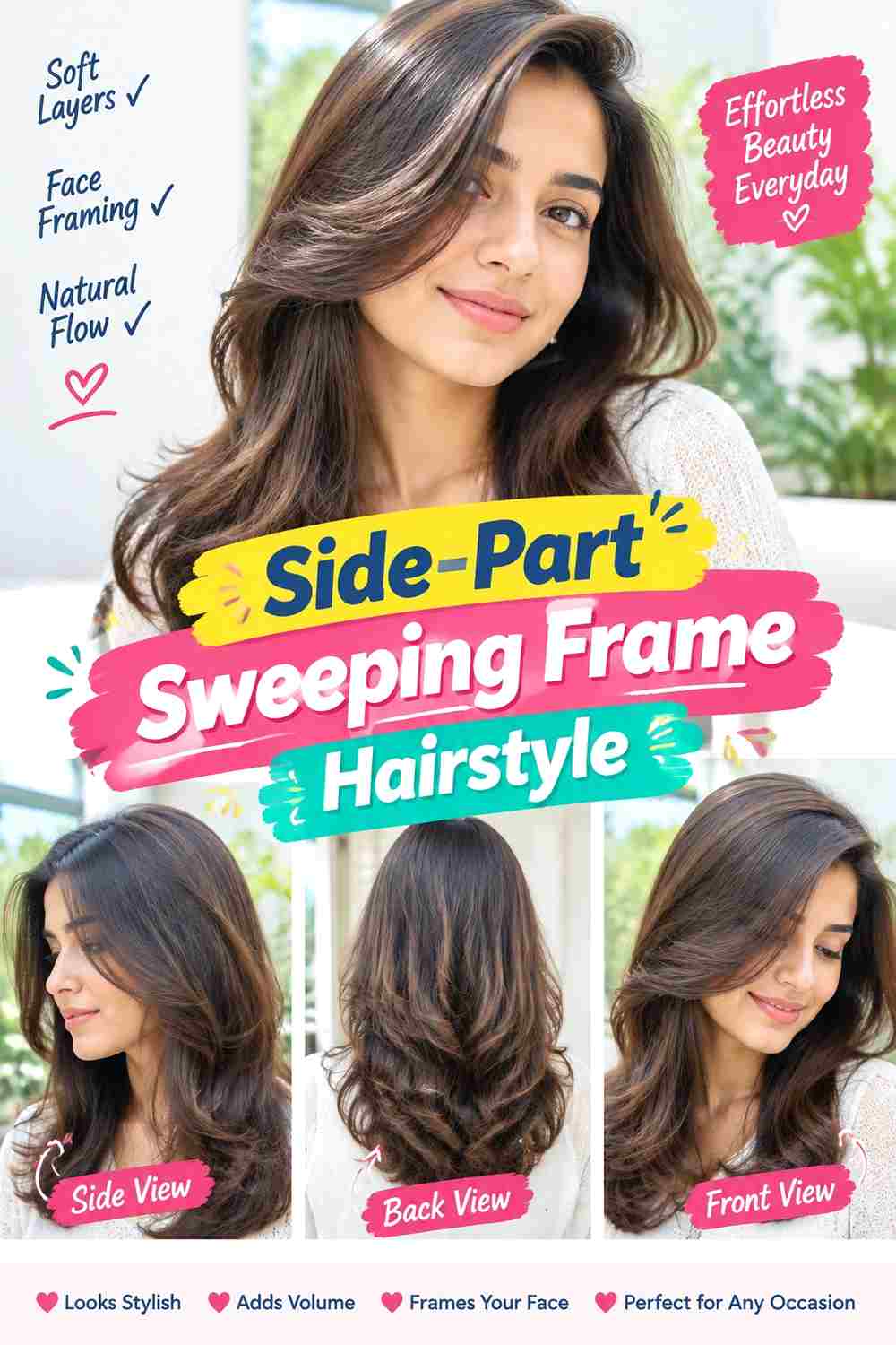 Side-Part Sweeping Frame Hairstyle