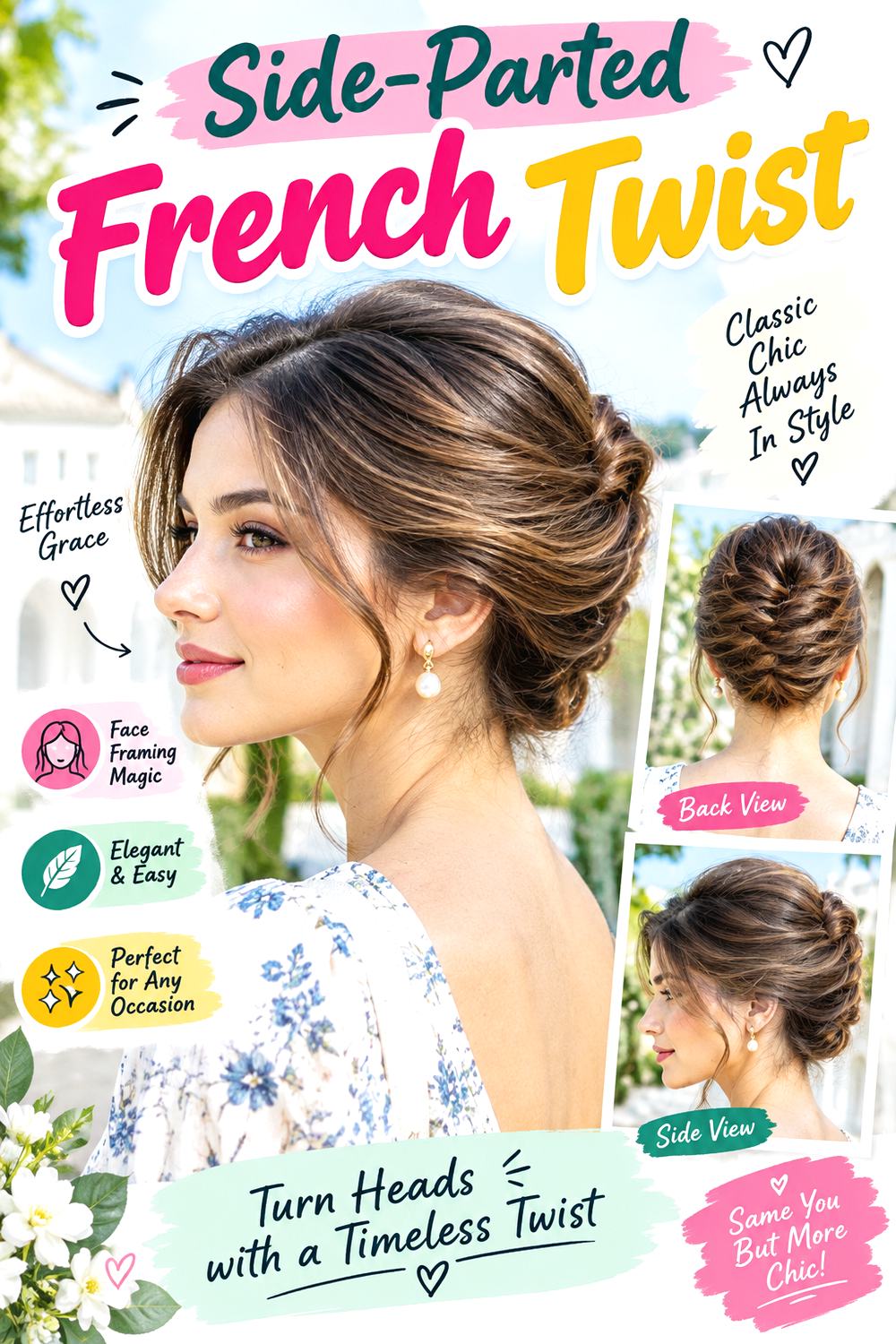 Side-Parted French Twist
