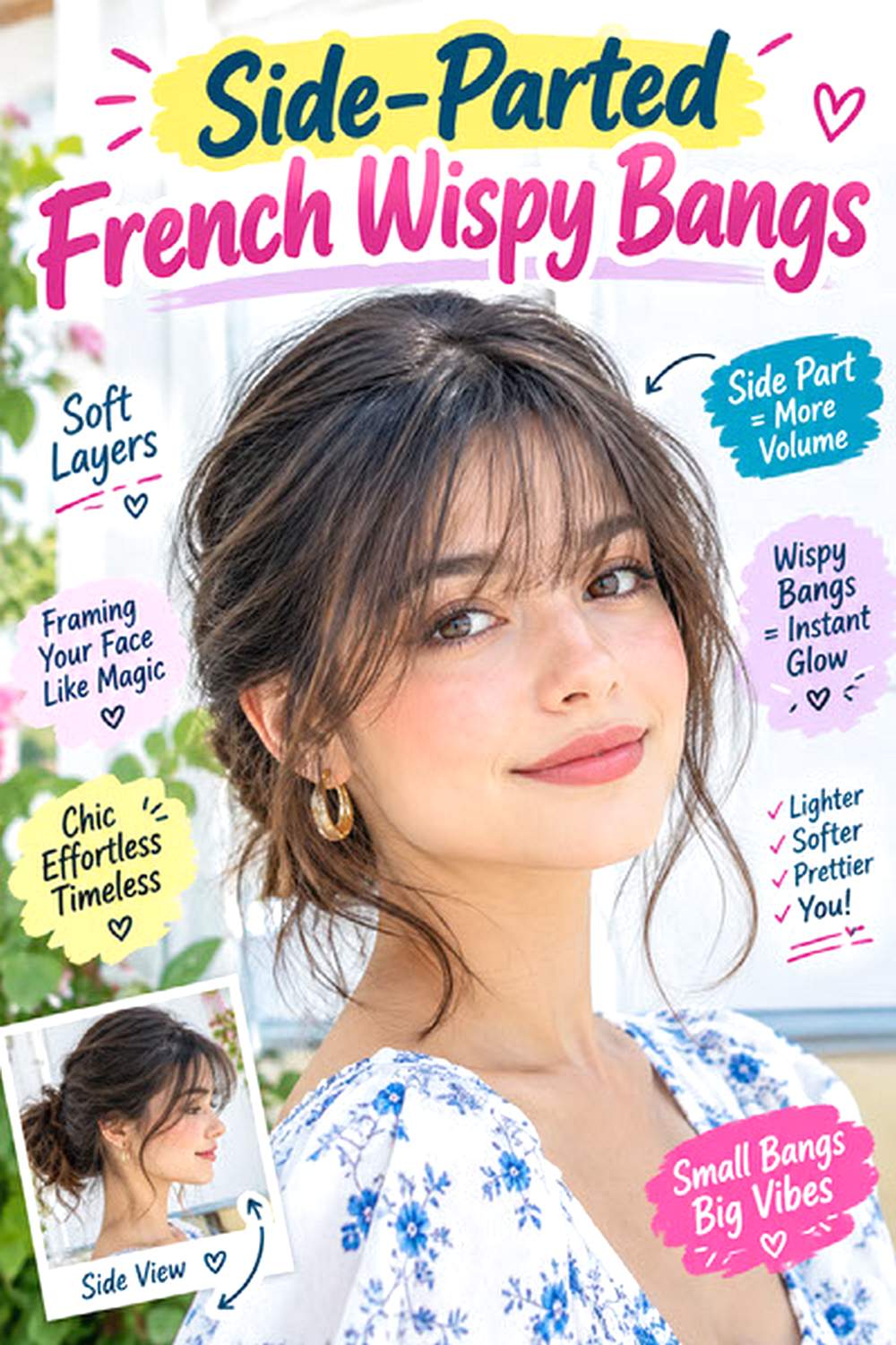 Side-Parted French Wispy Bangs