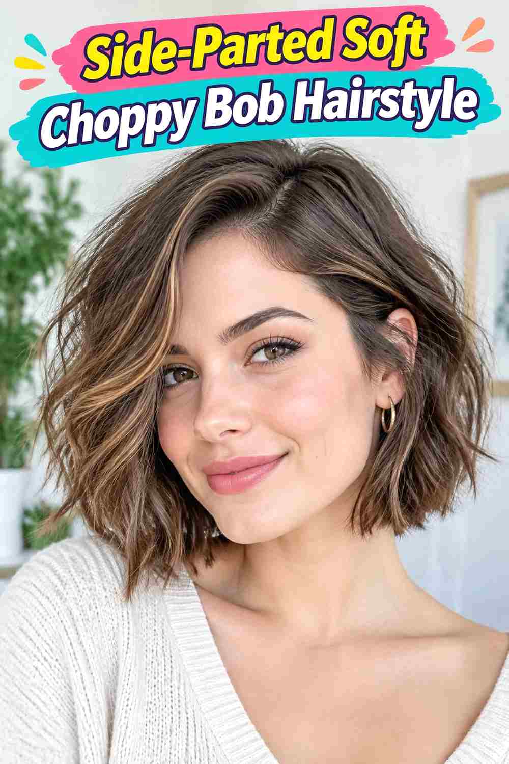 Side-Parted Soft Choppy Bob Hairstyle