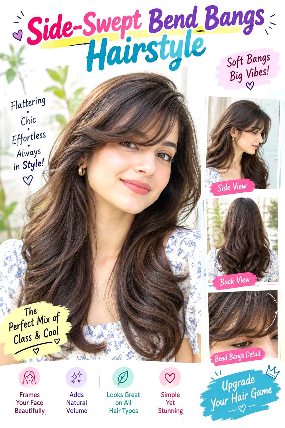 Side-Swept Bend Bangs Hairstyle
