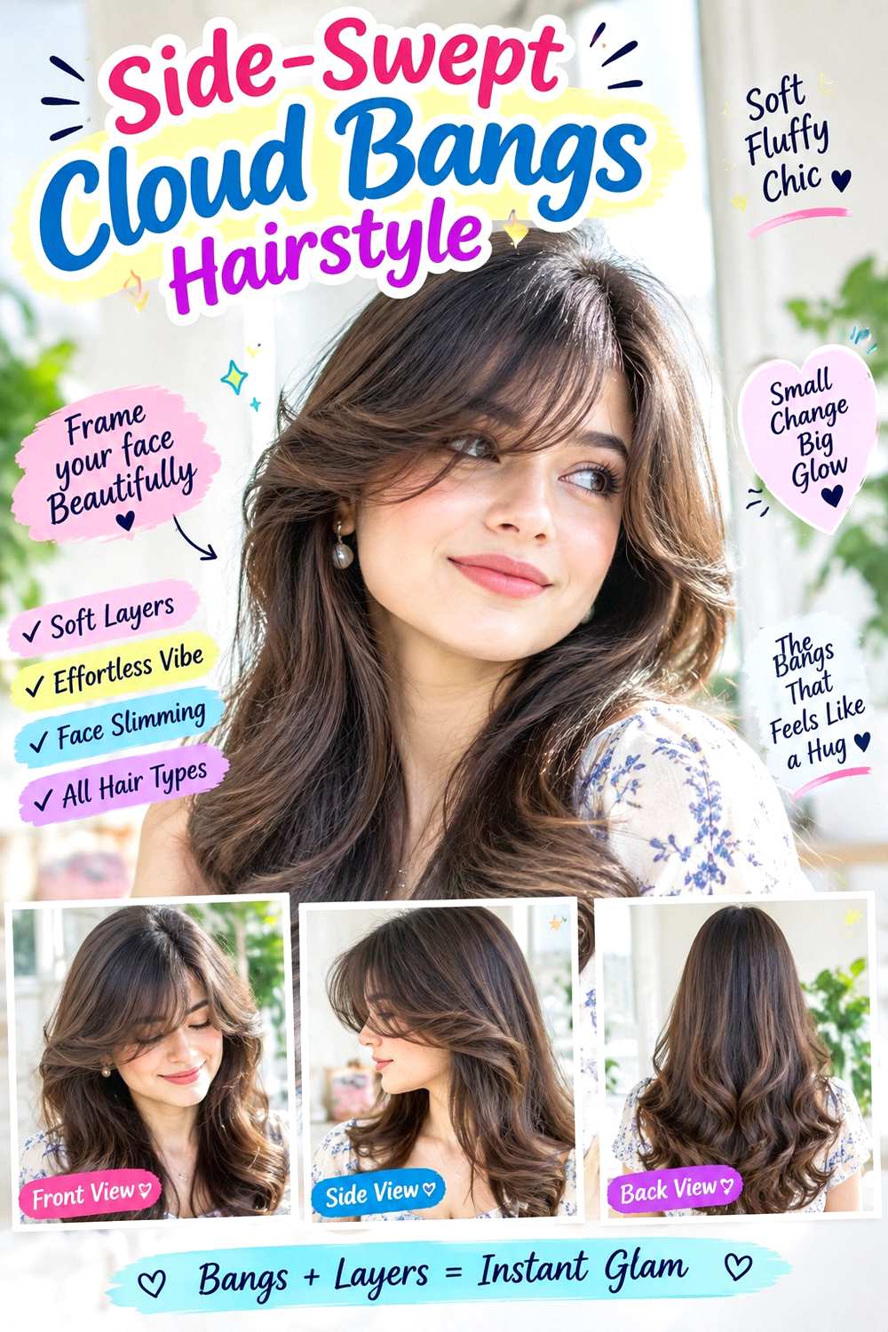 Side-Swept Cloud Bangs Hairstyle