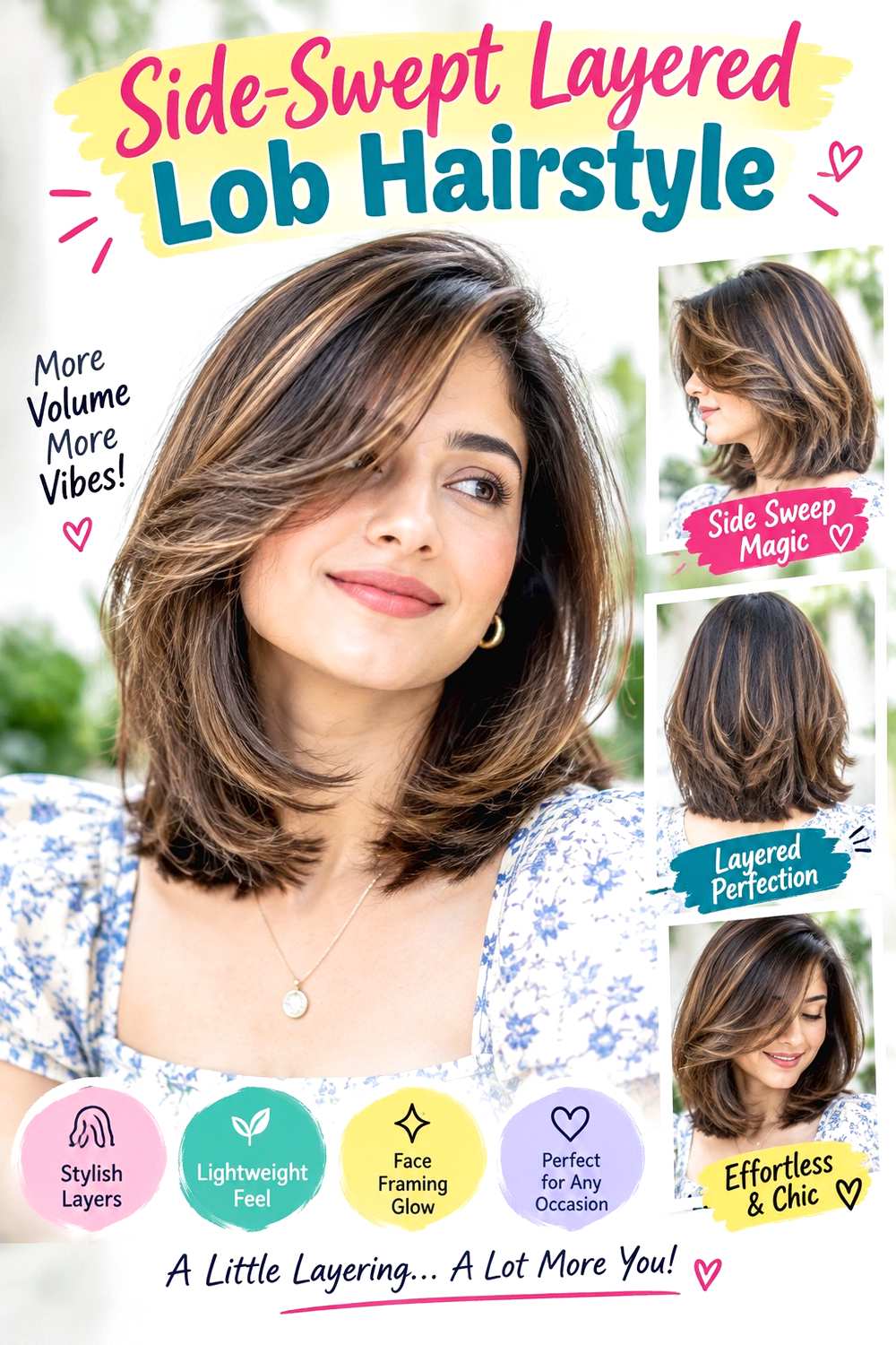 Side-Swept Layered Lob Hairstyle