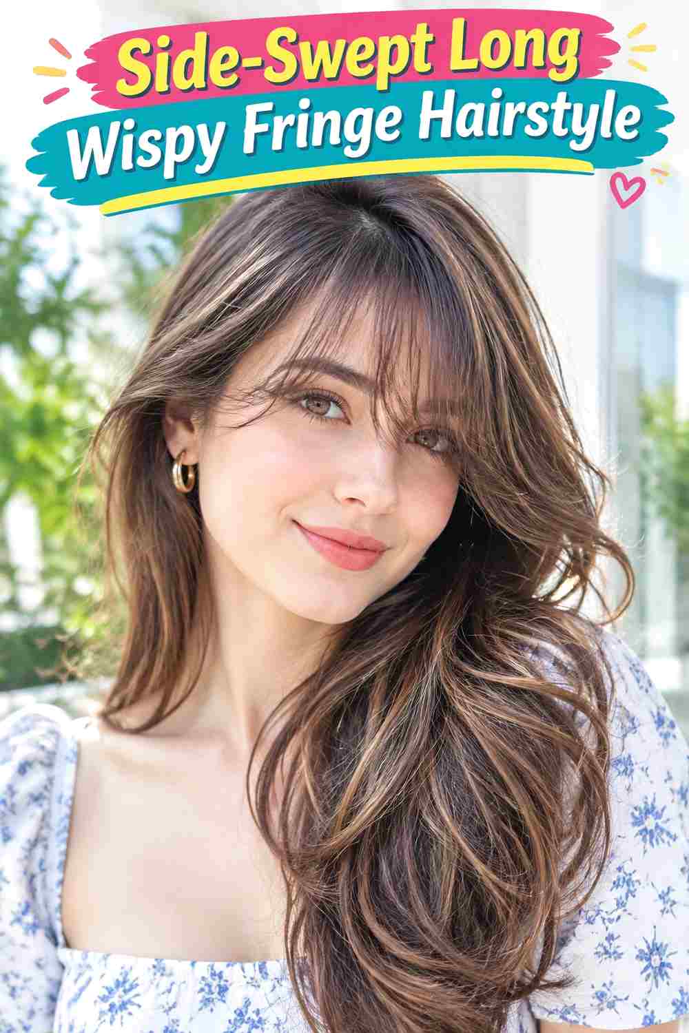 Side-Swept Long Wispy Fringe Hairstyle