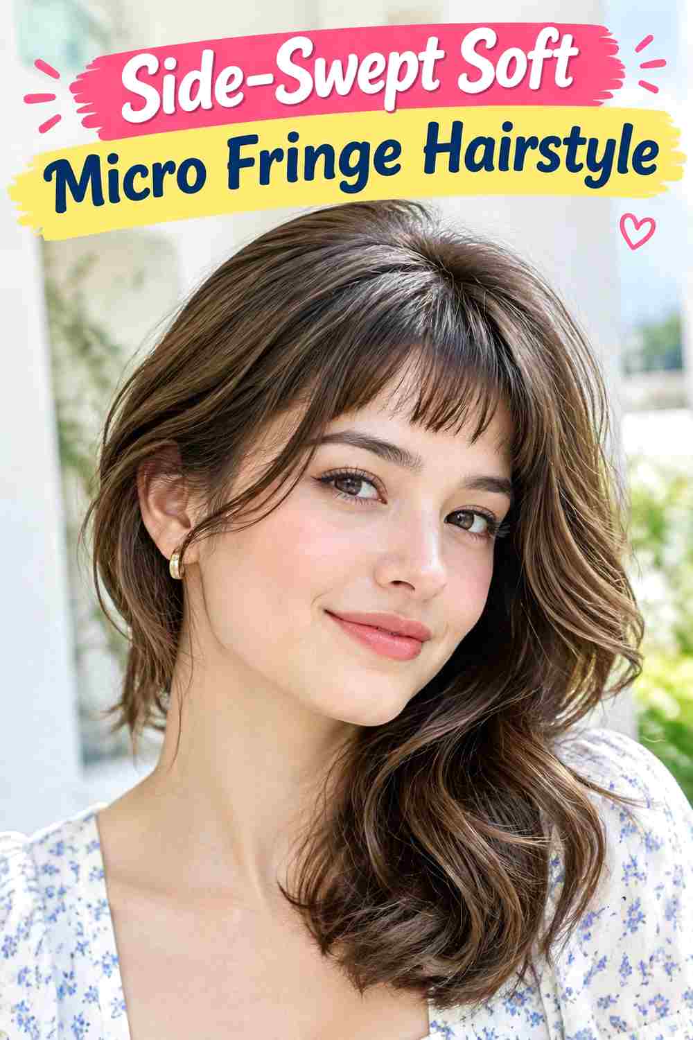 Side-Swept Soft Micro Fringe Hairstyle