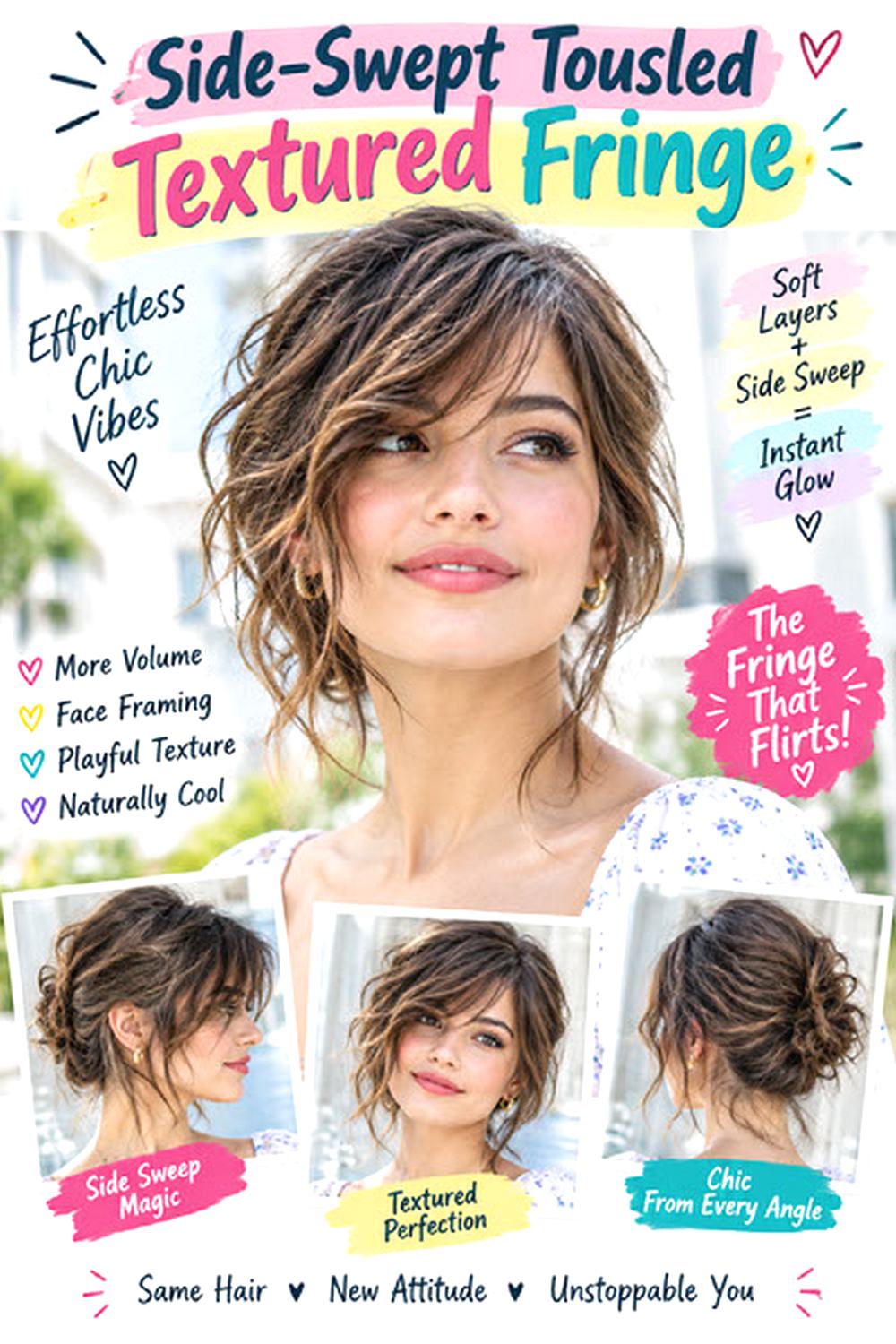 Side-Swept Tousled Textured Fringe