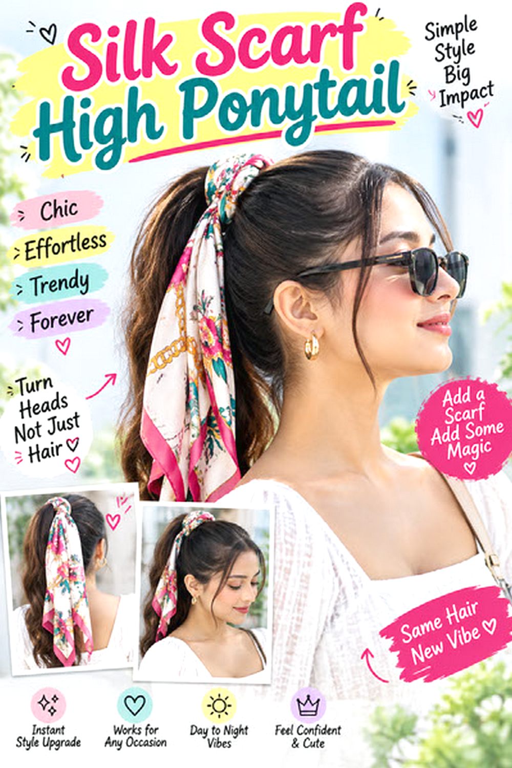 Silk Scarf High Ponytail hairstyle