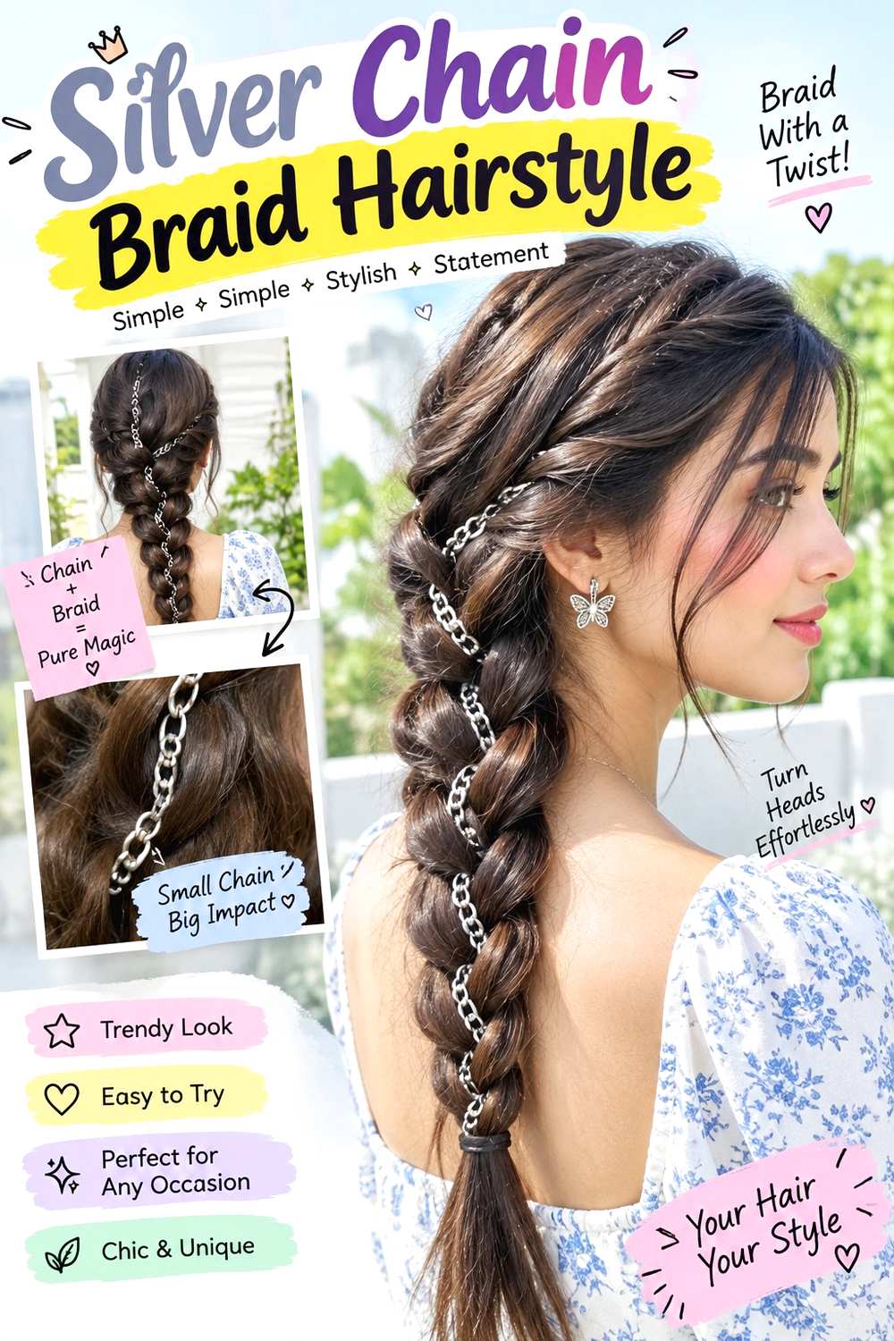Silver Chain Braid Hairstyle
