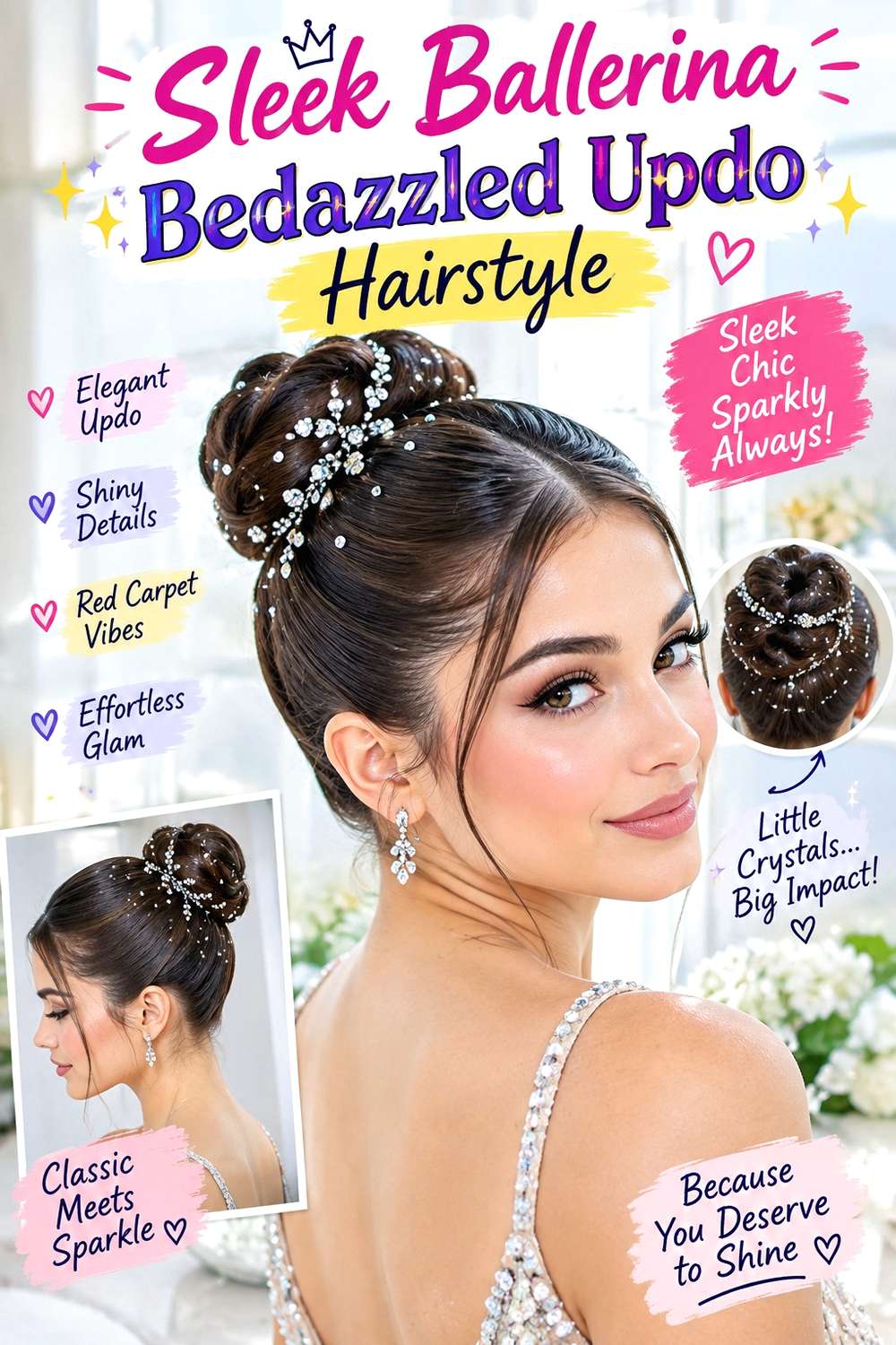 Sleek Ballerina Bedazzled Updo Hairstyle