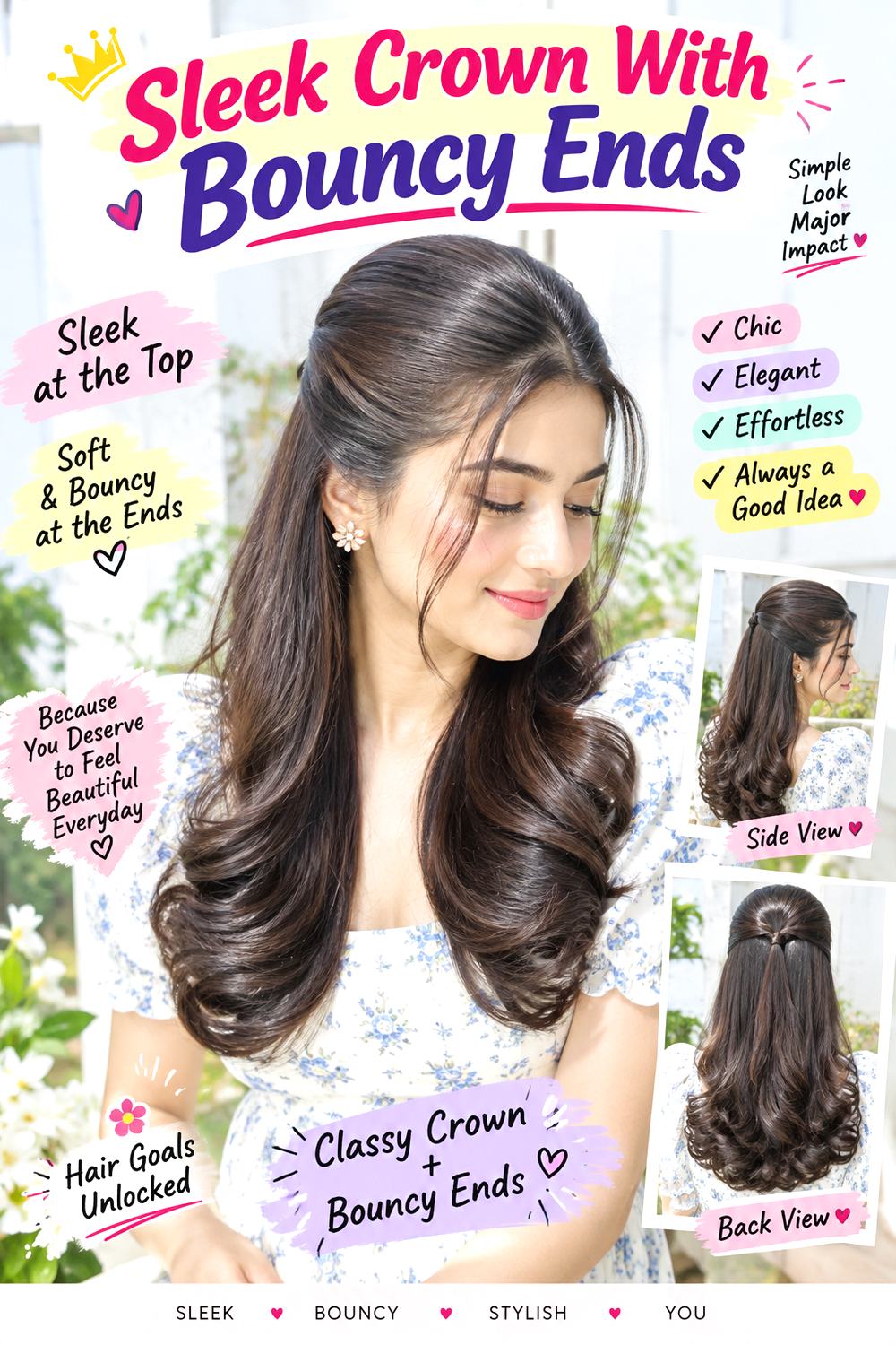 Sleek Crown With Bouncy Ends