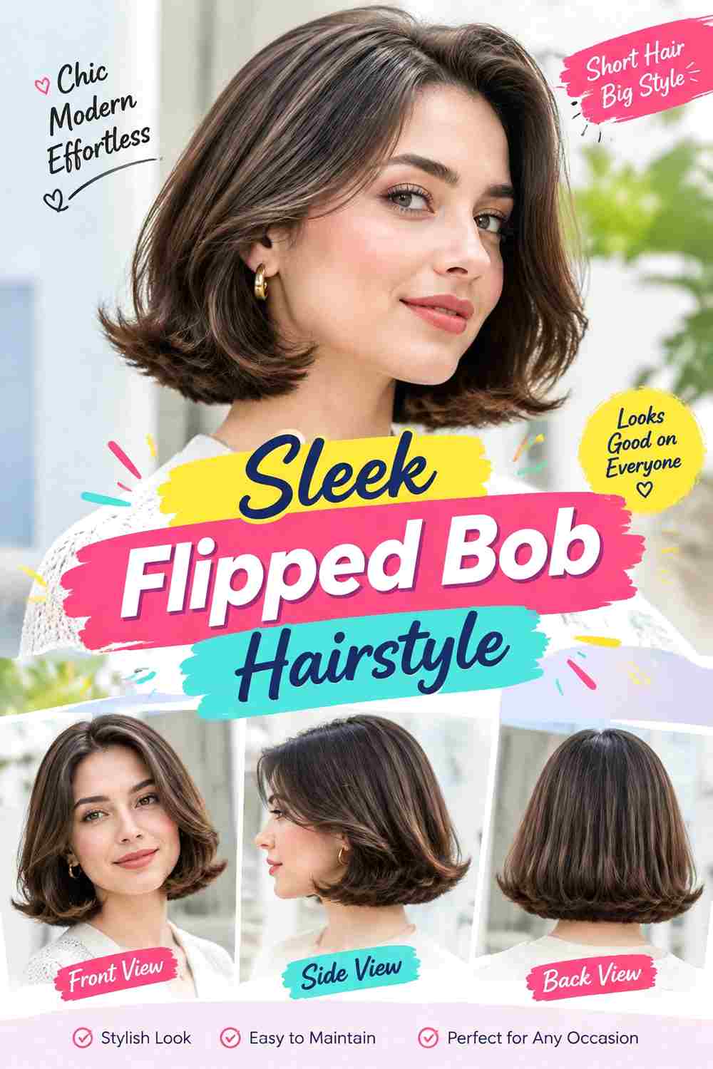 Sleek Flipped Bob Hairstyle