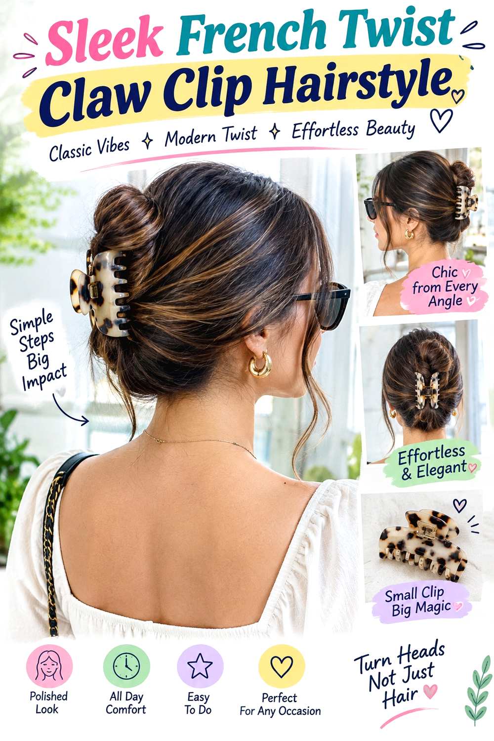 Sleek French Twist Claw Clip Hairstyle