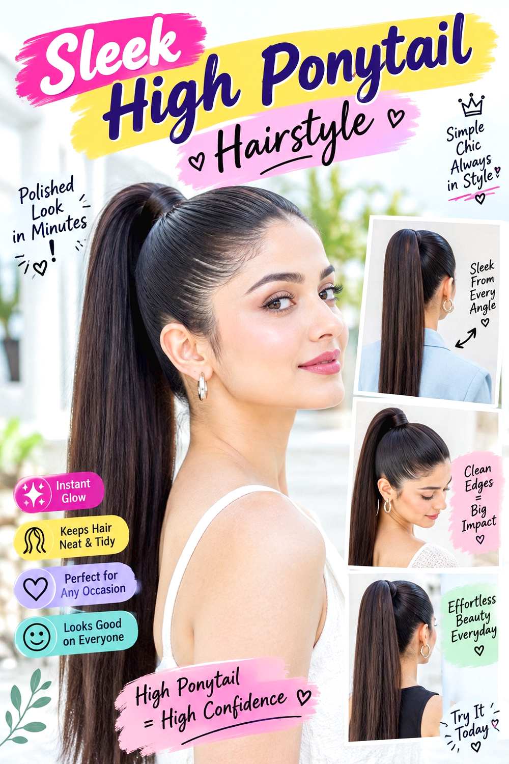 Sleek High Ponytail Hairstyle ()