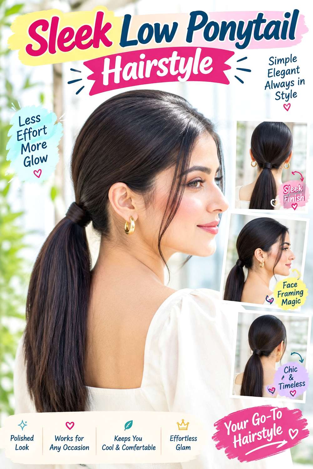Sleek Low Ponytail Hairstyle