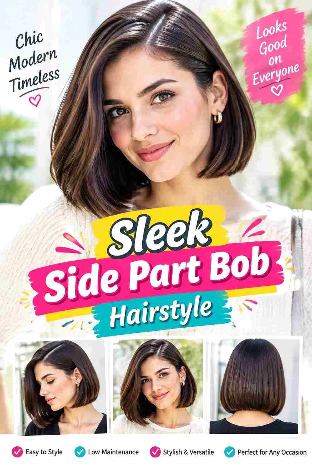 Sleek Side Part Bob Hairstyle