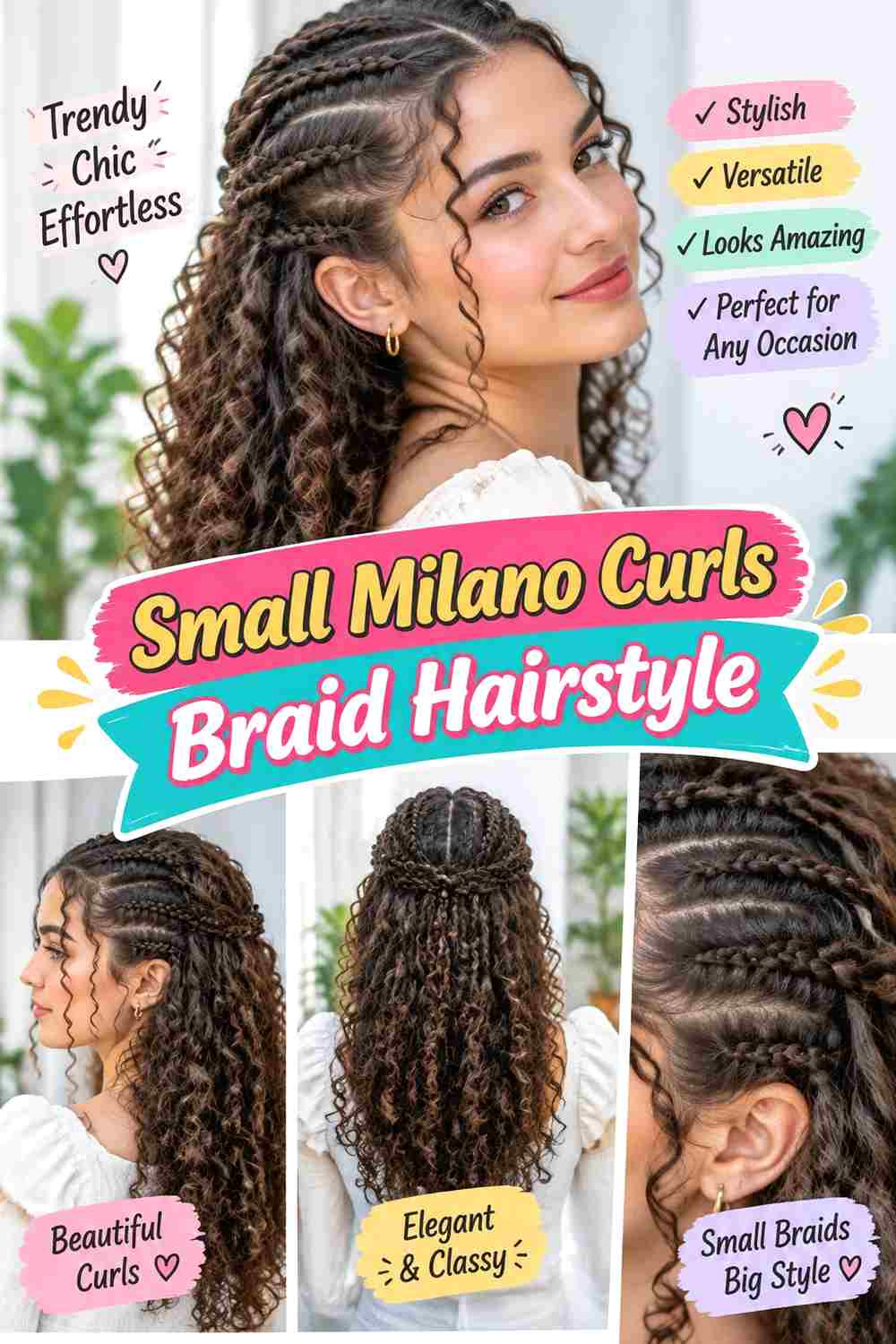 Small Milano Curls Braid Hairstyle