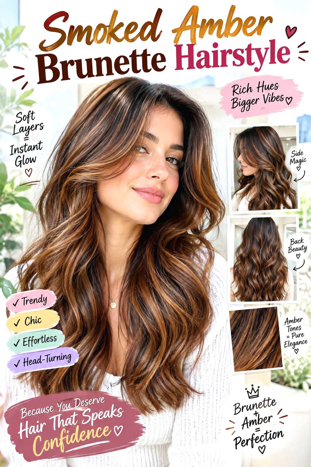 Smoked Amber Brunette Hairstyle