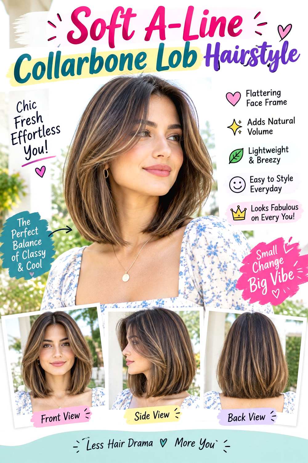 Soft A-Line Collarbone Lob Hairstyle