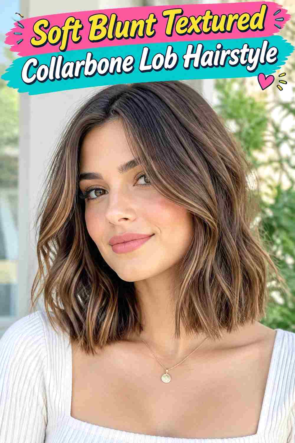 Soft Blunt Textured Collarbone Lob Hairstyle