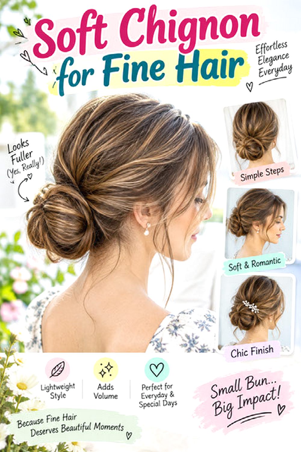 Soft Chignon for Fine Hair hairstyle