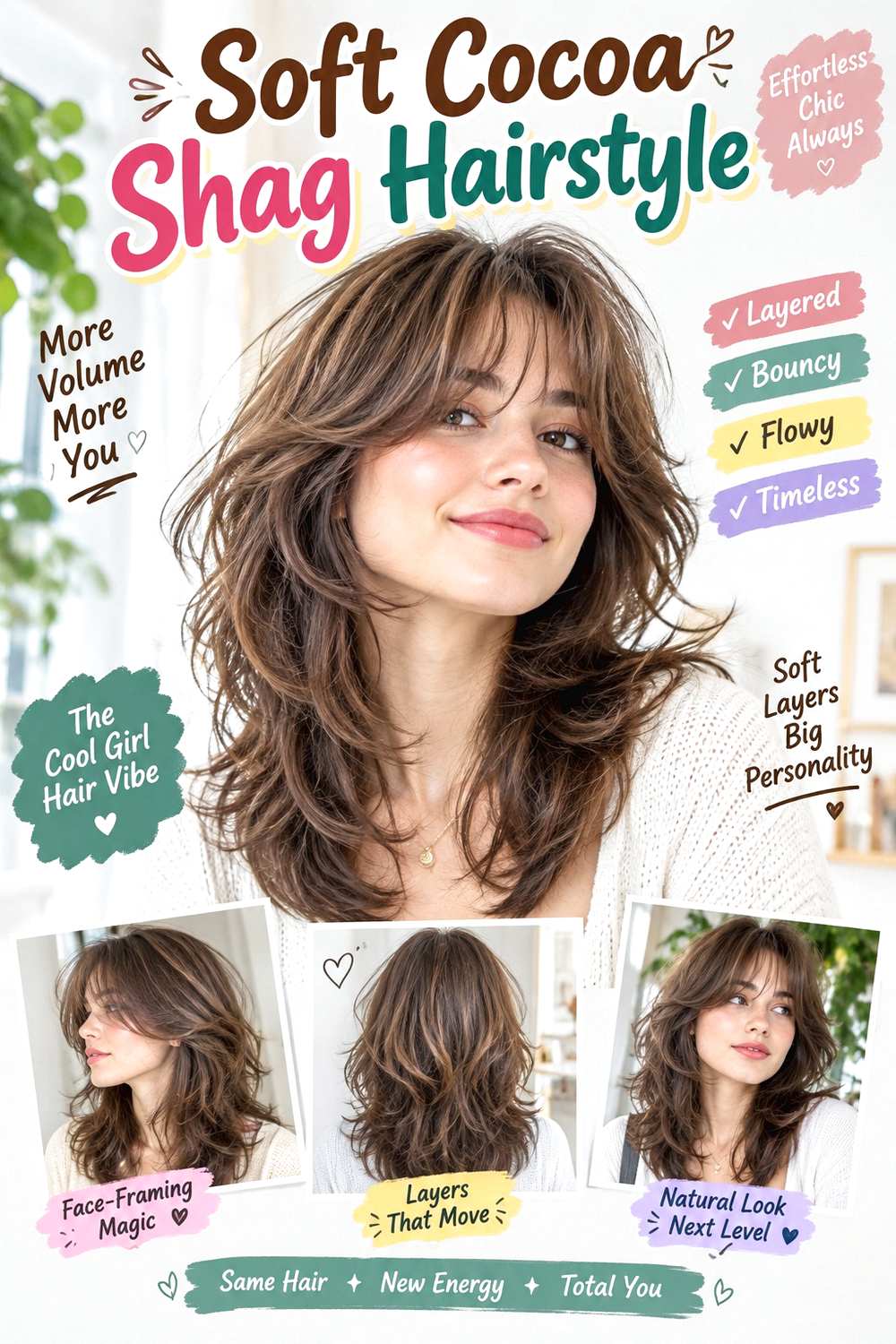 Soft Cocoa Shag Hairstyle